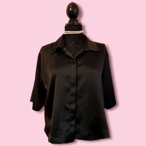 Black silky button up